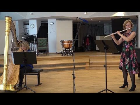 Annette Hartig, Flöte und Martina Holler, Harfe: Leonardo Vinci »Sonate D-Dur für Flöte und Harfe« im Orchesterprobensaal